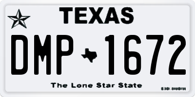 TX license plate DMP1672