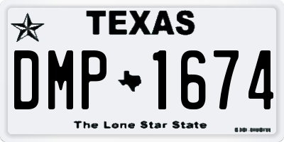 TX license plate DMP1674