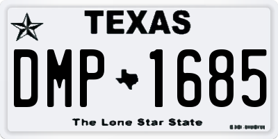 TX license plate DMP1685