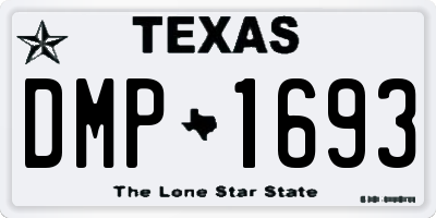 TX license plate DMP1693