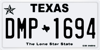 TX license plate DMP1694