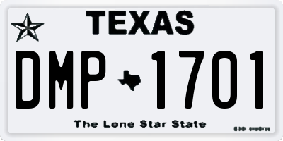 TX license plate DMP1701