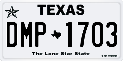 TX license plate DMP1703