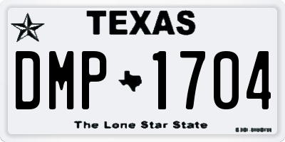 TX license plate DMP1704