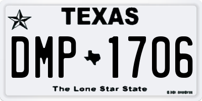 TX license plate DMP1706