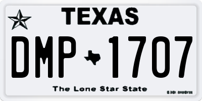 TX license plate DMP1707