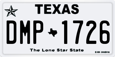 TX license plate DMP1726