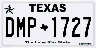 TX license plate DMP1727