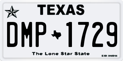 TX license plate DMP1729