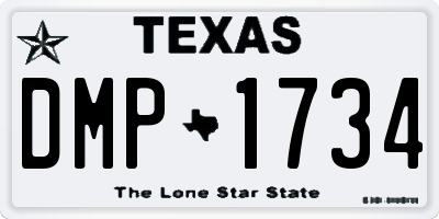 TX license plate DMP1734