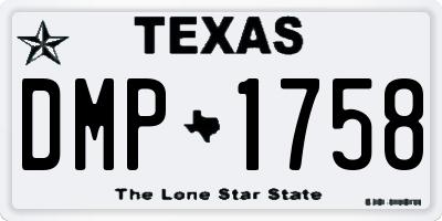 TX license plate DMP1758