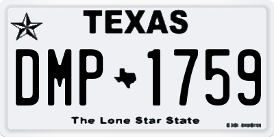 TX license plate DMP1759