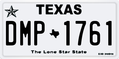 TX license plate DMP1761