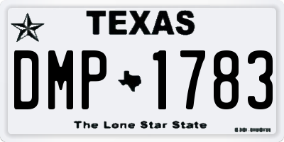 TX license plate DMP1783