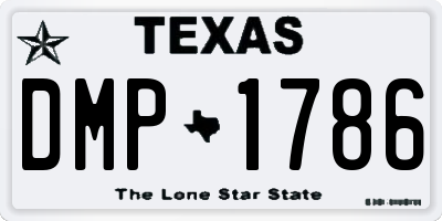 TX license plate DMP1786