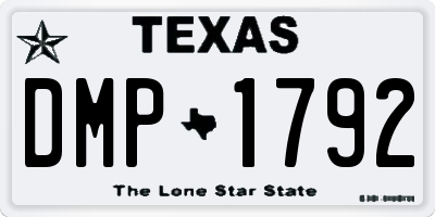 TX license plate DMP1792
