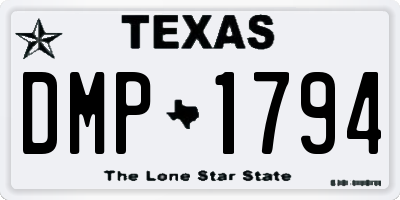 TX license plate DMP1794