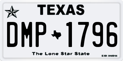 TX license plate DMP1796