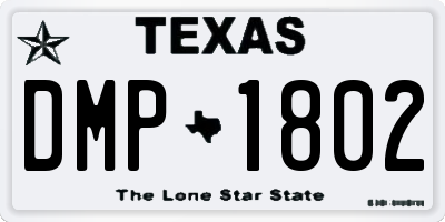 TX license plate DMP1802