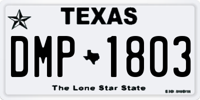 TX license plate DMP1803