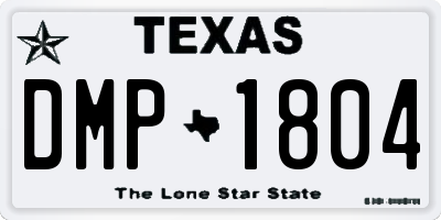 TX license plate DMP1804