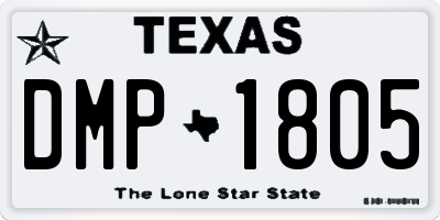 TX license plate DMP1805
