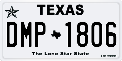 TX license plate DMP1806