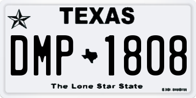 TX license plate DMP1808