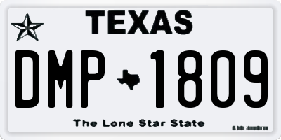 TX license plate DMP1809