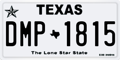 TX license plate DMP1815