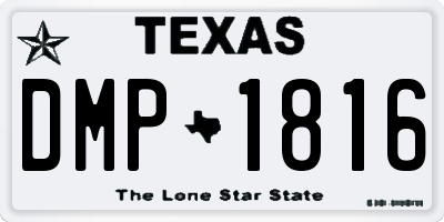 TX license plate DMP1816