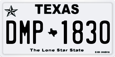 TX license plate DMP1830