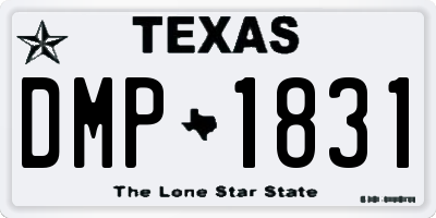 TX license plate DMP1831