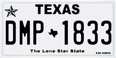 TX license plate DMP1833