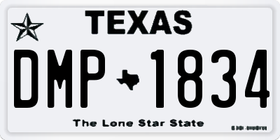 TX license plate DMP1834