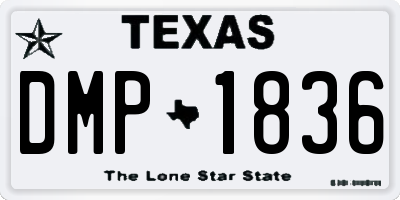 TX license plate DMP1836