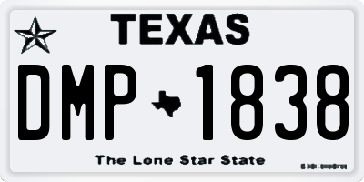 TX license plate DMP1838