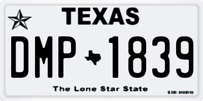 TX license plate DMP1839