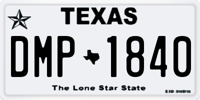 TX license plate DMP1840