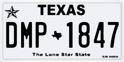 TX license plate DMP1847