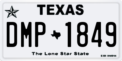 TX license plate DMP1849