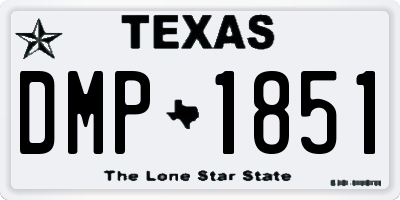 TX license plate DMP1851