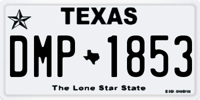 TX license plate DMP1853