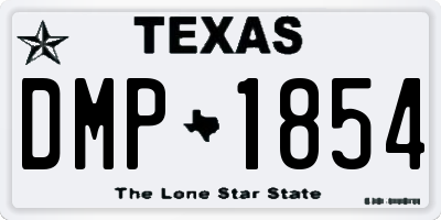 TX license plate DMP1854