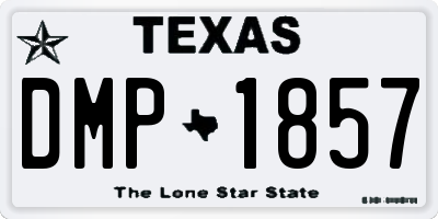 TX license plate DMP1857