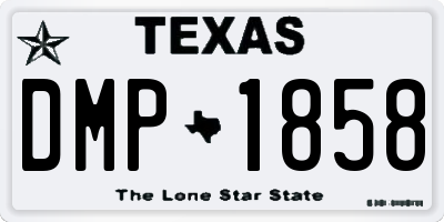 TX license plate DMP1858