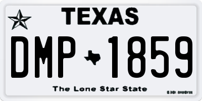TX license plate DMP1859