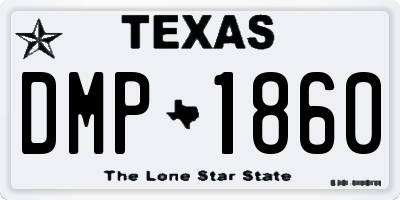 TX license plate DMP1860