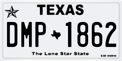 TX license plate DMP1862