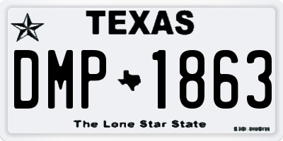 TX license plate DMP1863